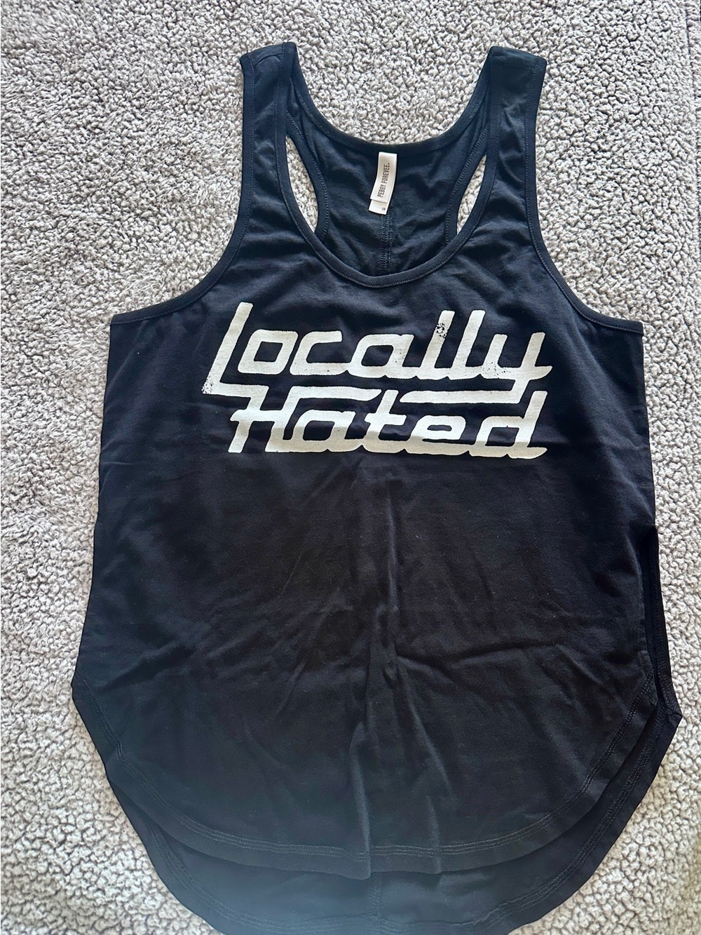 Pebby Forevee-Locally Hated Women’s Black Graphic Tank Top
